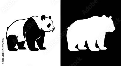 Stylized Giant Panda Bear Illustration