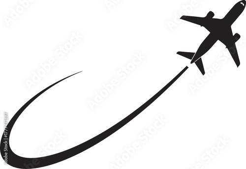 Airplane path icon. airplane take off showing travel design. flat vector illustration simple design.