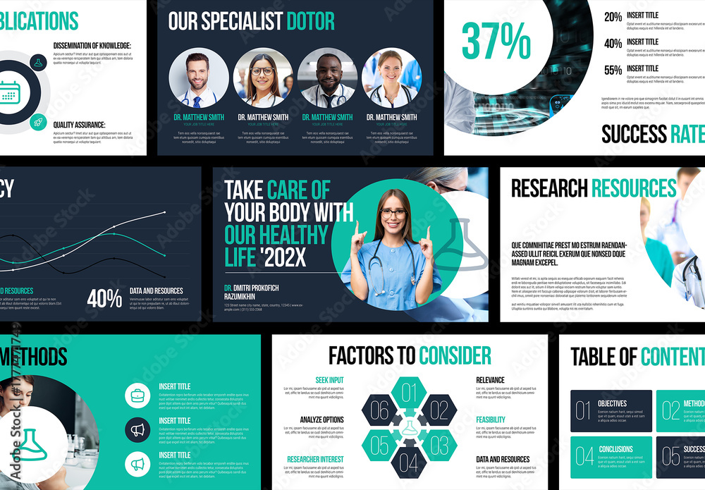Medical Presentation Rows Medical Presentation Template Design Layout Stock Template | Adobe Stock
