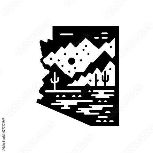state of Arizona vector black and white, arizona, america, usa, vector, black and white, map, wallpaper, image