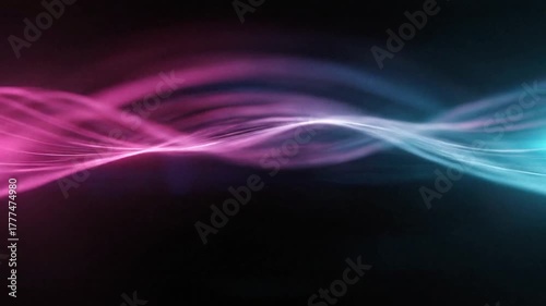 Vibrant abstract light trails flow gracefully across a dark background. Background abstrac animation