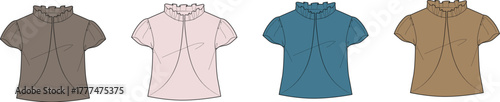 Fashionable Short-Sleeved Blouses A Variety of Colors and Styles for Every Occasion