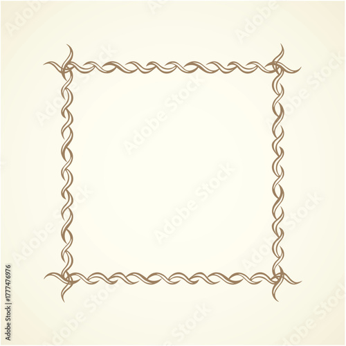 Old cute romantic book ribbon bow swirly tag swoosh element isolated on white paper card backdrop. Freehand black ink pen outline drawn curly corner sketchy in artistic rustic curlicue scrawl style