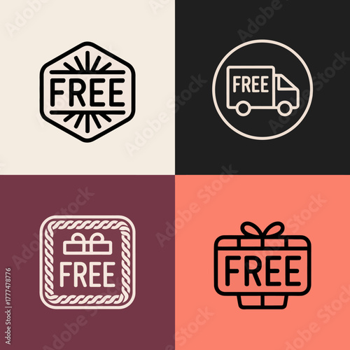 This collection features creative free icons that illustrate offers and deliveries, perfect for marketing materials focused on enticing consumers with attractive visuals.