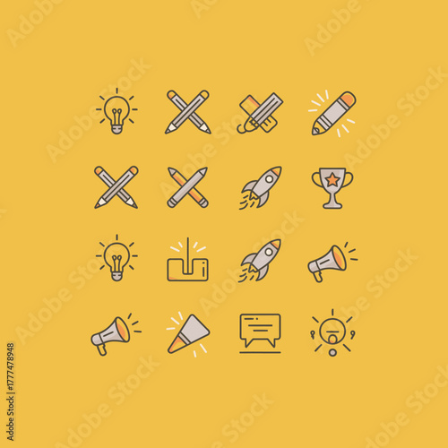 An artistic representation of various digital tools and strategies, showcasing creativity through design elements essential for developing engaging digital content.