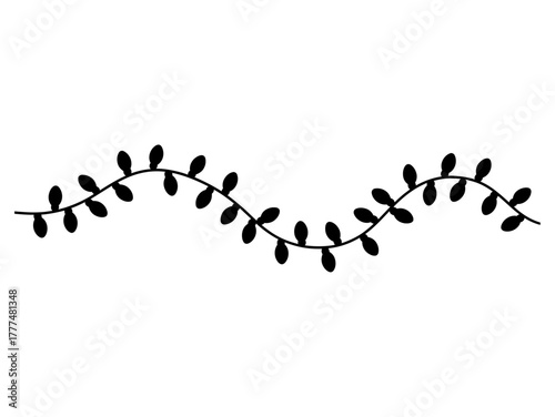 Minimalist elegant botanical wavy line graphic, a versatile leaf scroll vector divider for decorative design elements