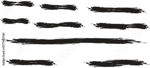 set of black ink splashes vector