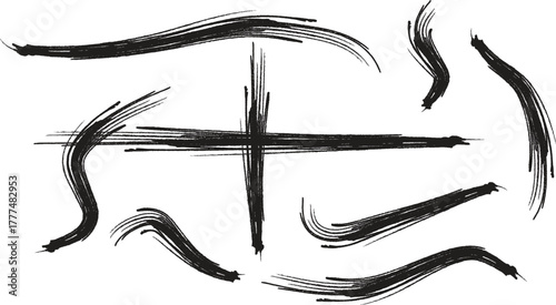 set of hand drawn sketch