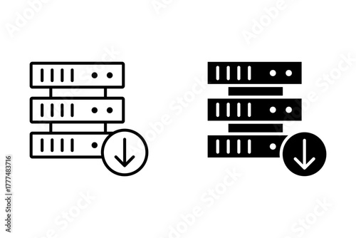 Download Server and database icon concept on white background
