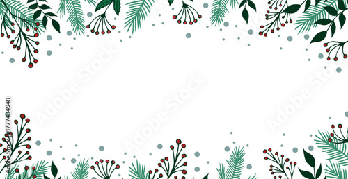 White Christmas background, festive web template - Vector illustration