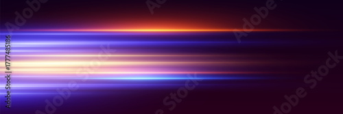 Neon light paths, the effect of moving light and lines.