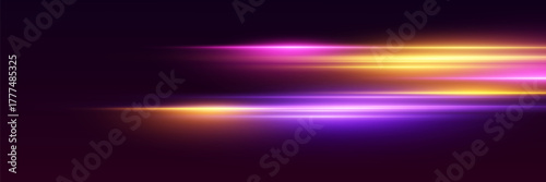 Neon light paths, the effect of moving light and lines.