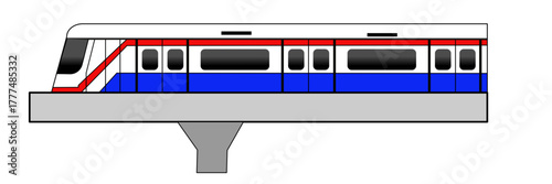 Bangkok BTS Skytrain. Elevated railway public transportation system.