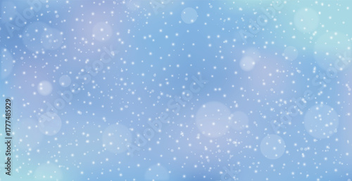 White falling snow, big snowdrifts, different snowflakes, festive Christmas background - Vector illustration