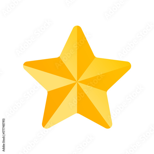 Golden star vector icon, rating and best quality symbol