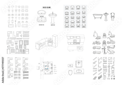 Architectural elements and vehicles construction plumbing