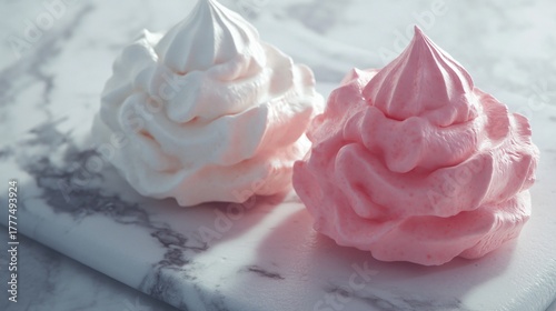 Delicate Pink and White Meringue Presentation