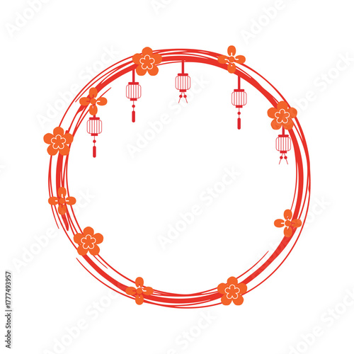 Chinese New Year Circle Frame