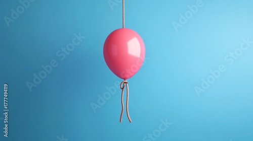 Symbolic Pink Balloon and Noose on Blue