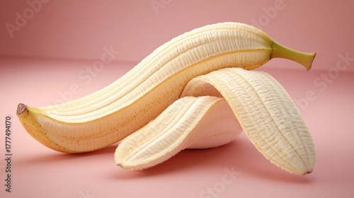 Elegant Pink Banana on Soft Pink Background