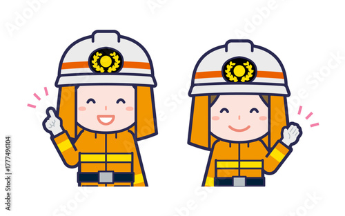 消防士／2人組／男女 01