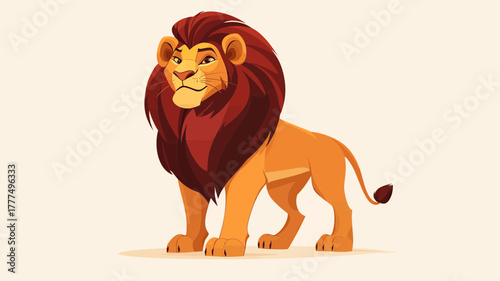  Majestic Lion Portrait: A regal lion stands proud, its golden mane and confident gaze embodying the strength and dignity of the animal kingdom.