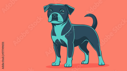 Playful Puppy Portrait: A captivating illustration of a charming puppy, set against a vibrant background, exudes playfulness and energy, portraying canine companionship.