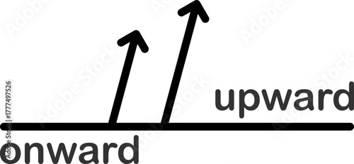 Onward and upward personal growth development concept vector depiction