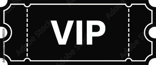 Black vip ticket design with ornate edges a striking silhouette