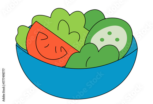 Healthy ingredients set with vegetables, salmon, and fruits for balanced diet and nutrition illustration