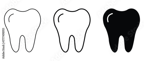 Tooth icon collection. Clean tooth icon vector, Symbol isolated white background. solid logo vector illustration.