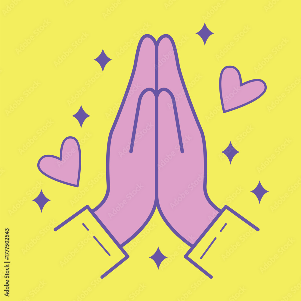 Fototapeta premium Namaste Icon Design. Illustration Vector Design