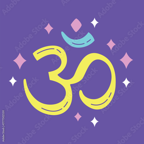 Om-Aum Symbol Icon Design. Illustration Vector Design