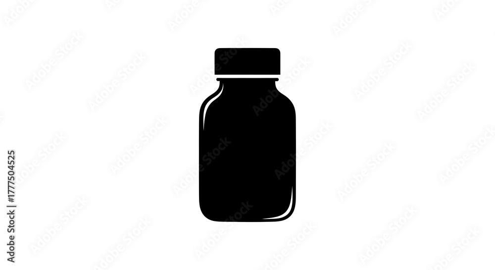 Obraz premium Opaque bottle silhouette on white background