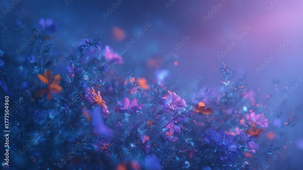 Fototapeta premium Ethereal blooms in dreamlike hues. Artificial intelligence image