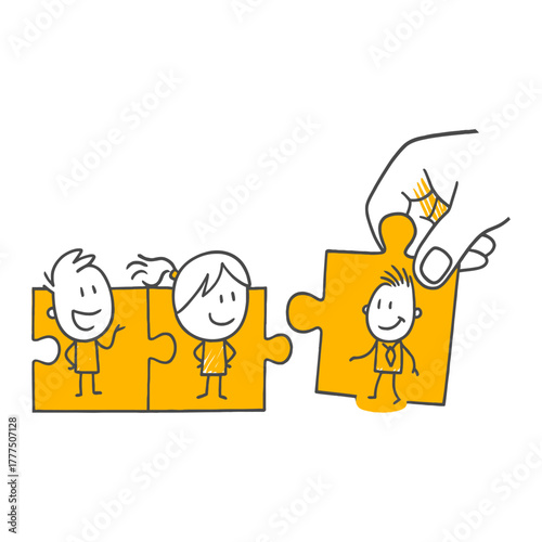 Teamwork And Harmony Completing The Missing Piece Of The Big Picture Success And Joy.