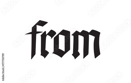 From Gothic Blackletter Dark Typography Vector