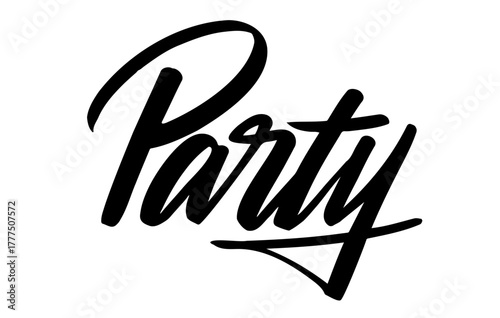 Elegant Party Script Flourish Typography Vector