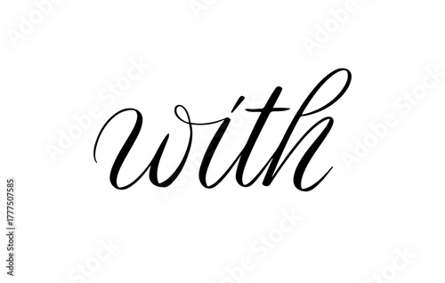 With Word Vintage Text Element Vector