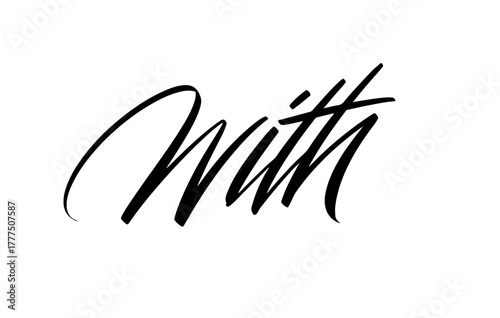 With Expressive Calligraphy Wedding Vector