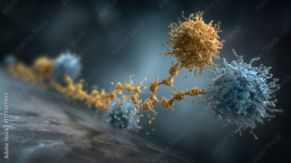 Obraz premium The classical pathway of complement activation, where the C1 complex binds to an antibody-antigen complex.