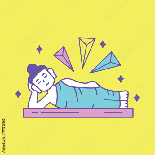 Thailand Sleeping Buddha. Illustration Vector Design