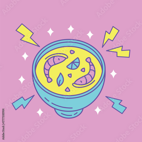 Tom Yam Thai Icon Design. Illustration Vector Design