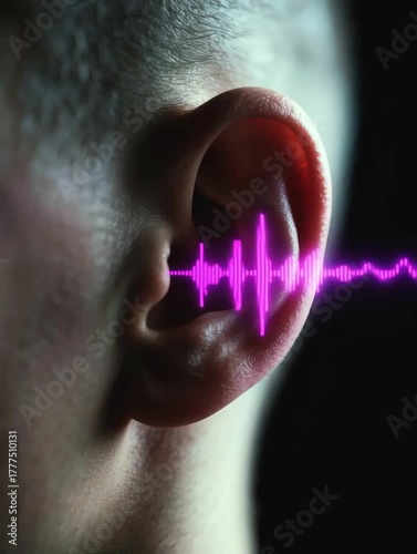 3D Ear Visualization Showing Acoustic Frequency Response in Human Hearing
