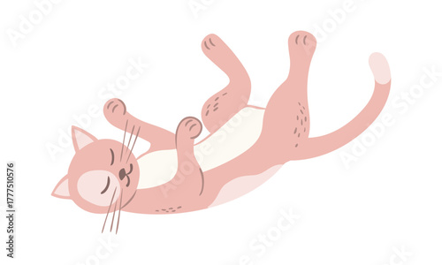 cute cartoon cat. funny doodle kitten, adorable pet animal, funny kitties playing. vector cartoon cat isolated on white background.