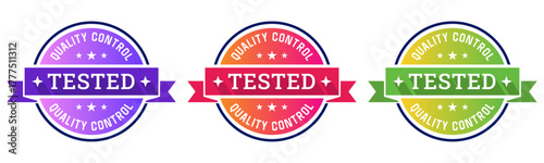 Quality Content Tested Seal Stamp Vector Set