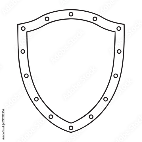 Riveted Shield Outline Vector