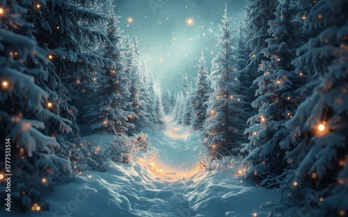 christmas tree in the snow