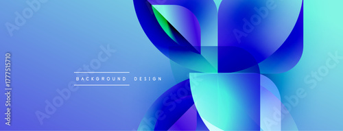 Abstract blue gradients form flowing shapes. Modern design elements create dynamic visual texture. Background includes text background, design.