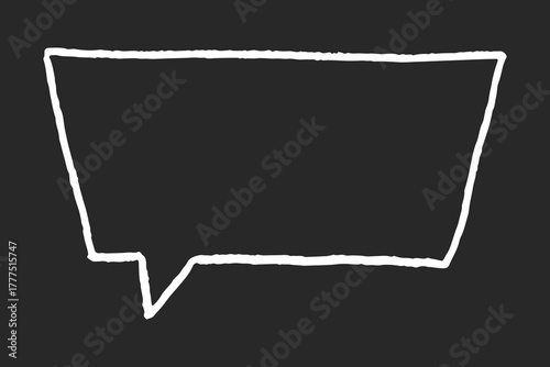 Cute crayon frame speech bubble with playful hand drawn lines. Text box chalkboard, pencil doodles cloud.